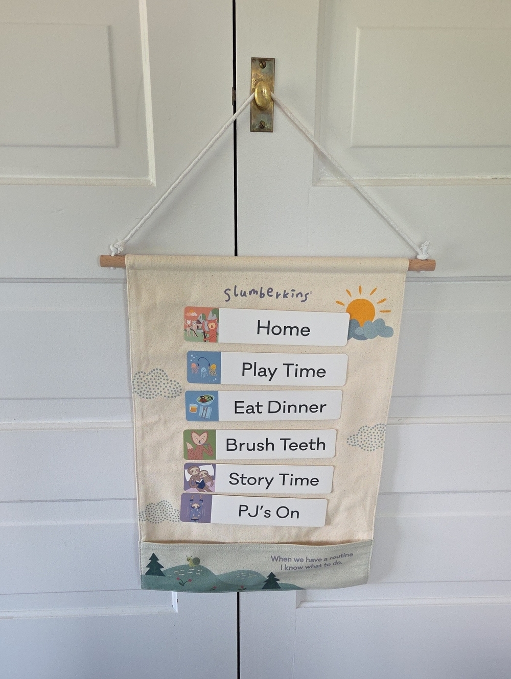 Slumberkins Daily Routine Wall Hanging - Neutral Cream